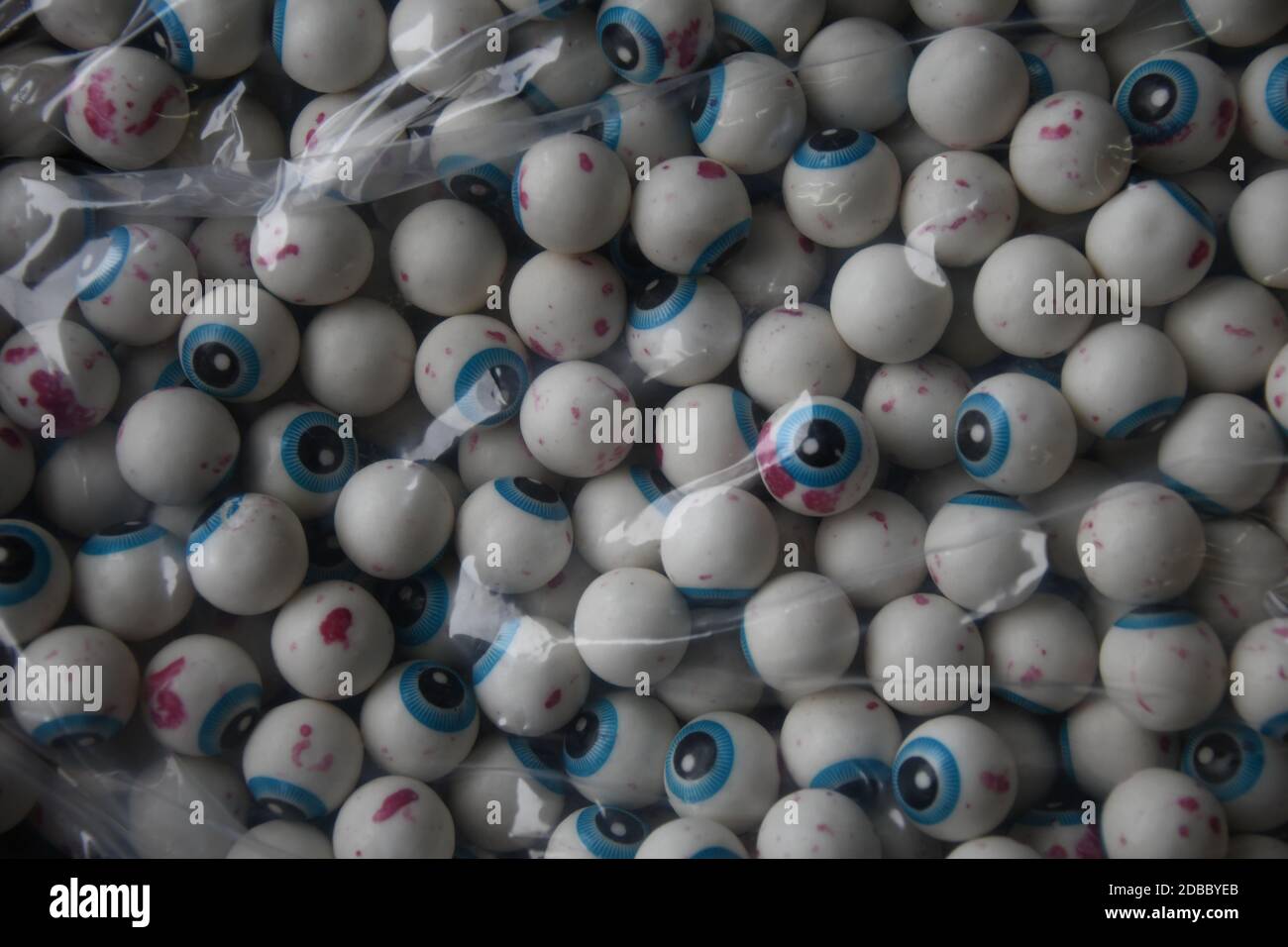 Bubble gum balls in the shape of an eye, Alicante Province, Spain Stock Photo
