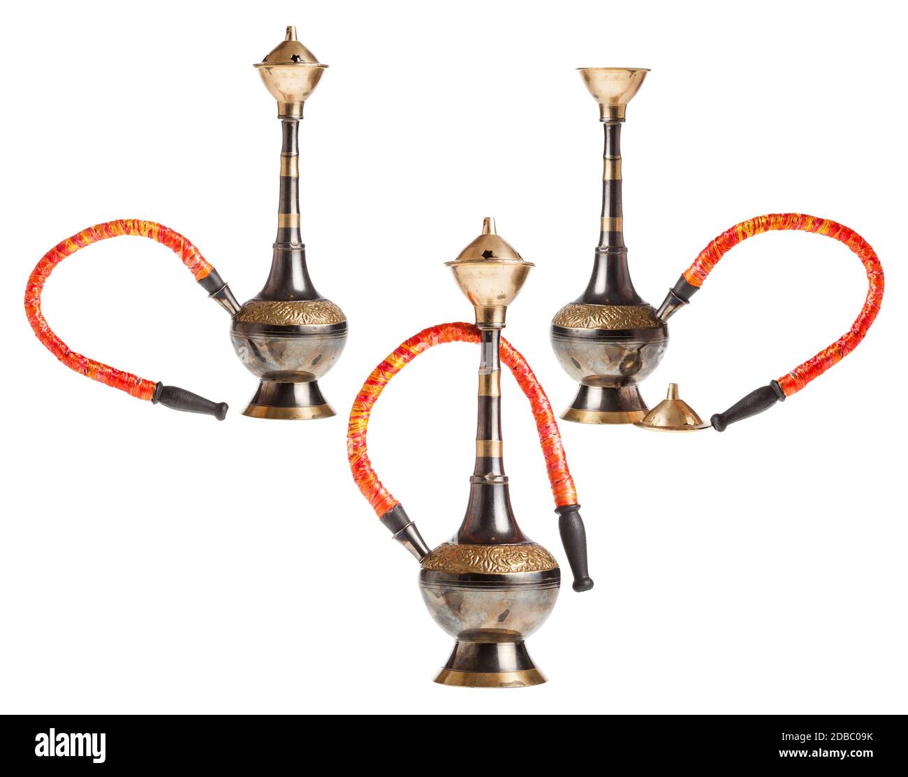 set from small orient hookans isolated on white background Stock Photo