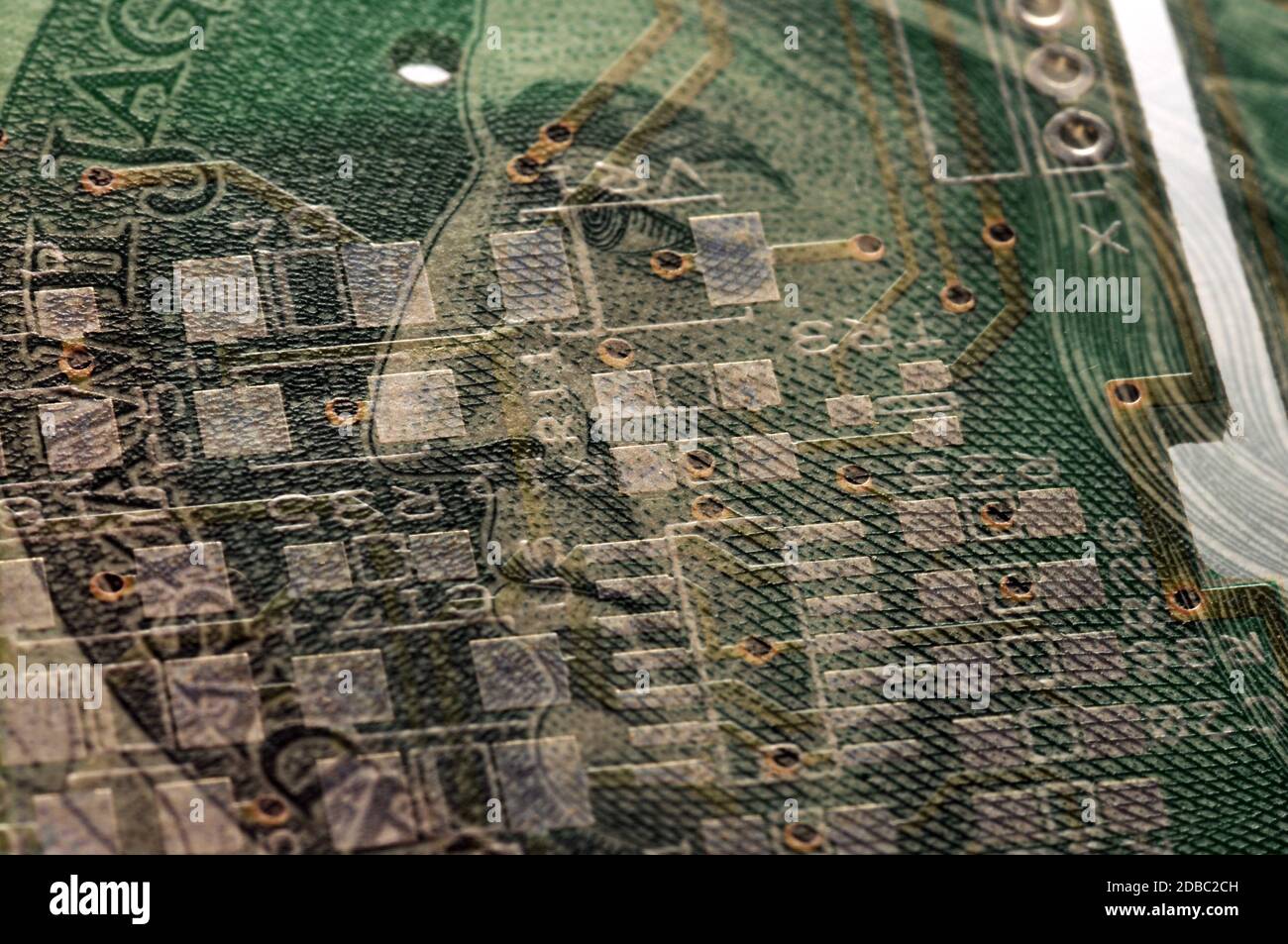 Banknote of Poland with circuit board Stock Photo - Alamy