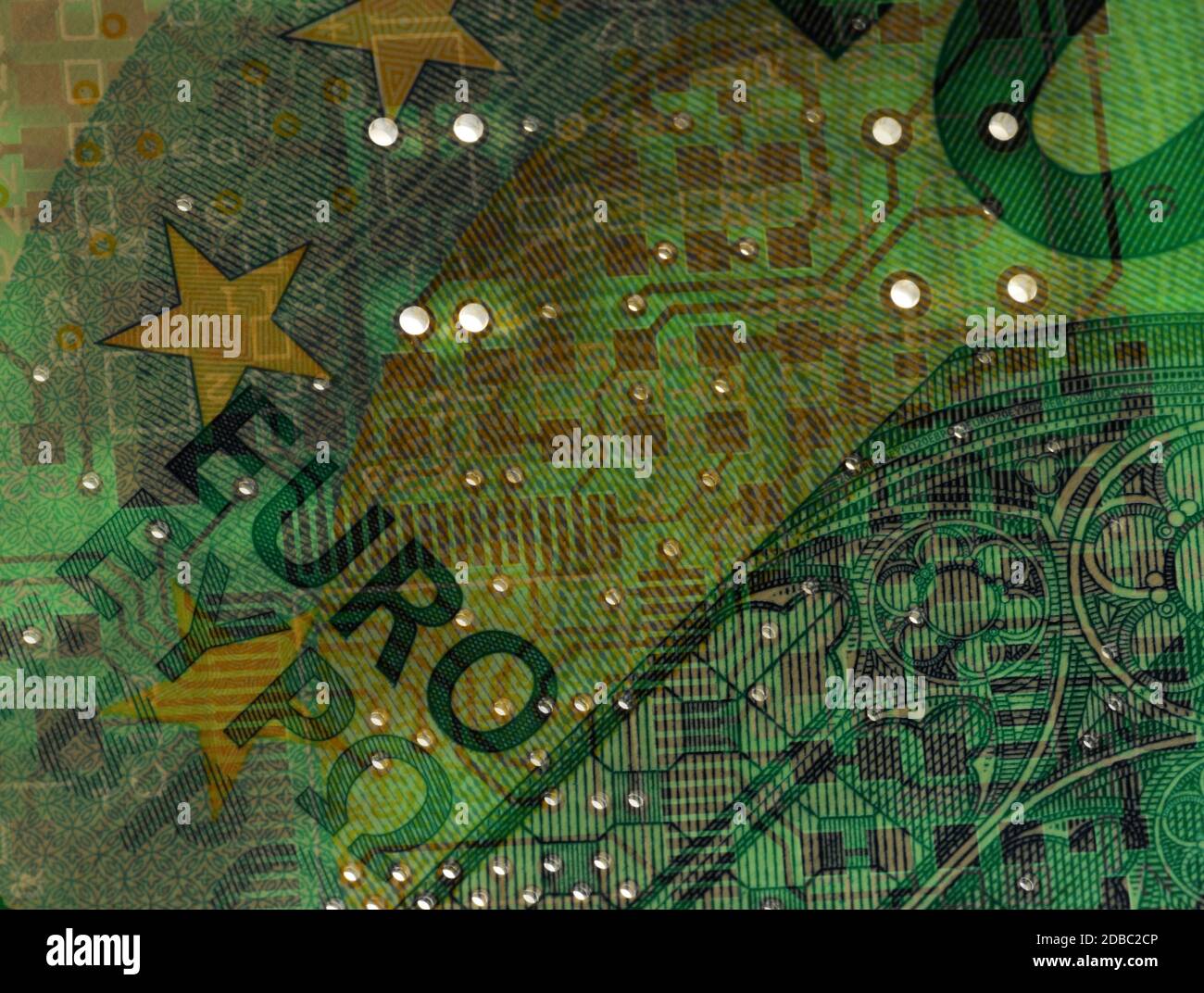 Banknote of Europe with circuit board Stock Photo - Alamy