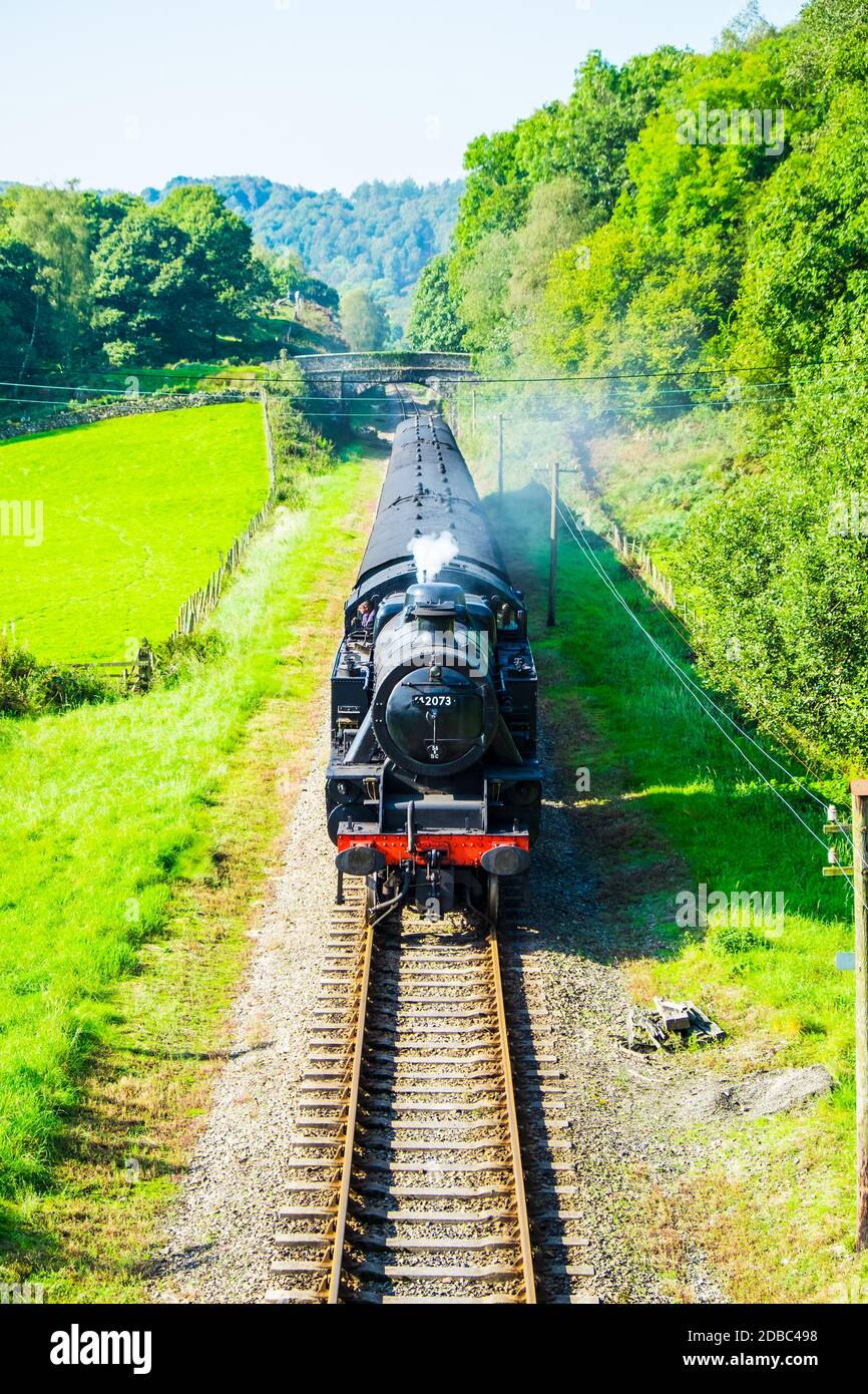 Haverthwaite Sept 09 2016 Lakeside and Haverthwaite Railway in Haverthwaite. L H Railway is located in the picturesque Leven Valley at the southern en Stock Photo