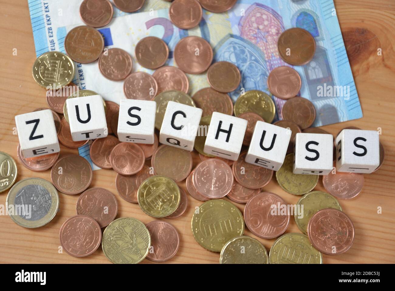 Zuschuss - the german word for grant Stock Photo