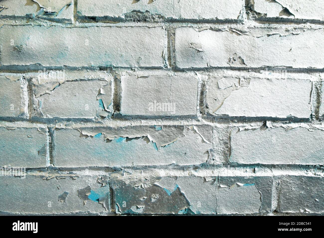Painted Silver Blue Bricks Wall Stock Photo Alamy