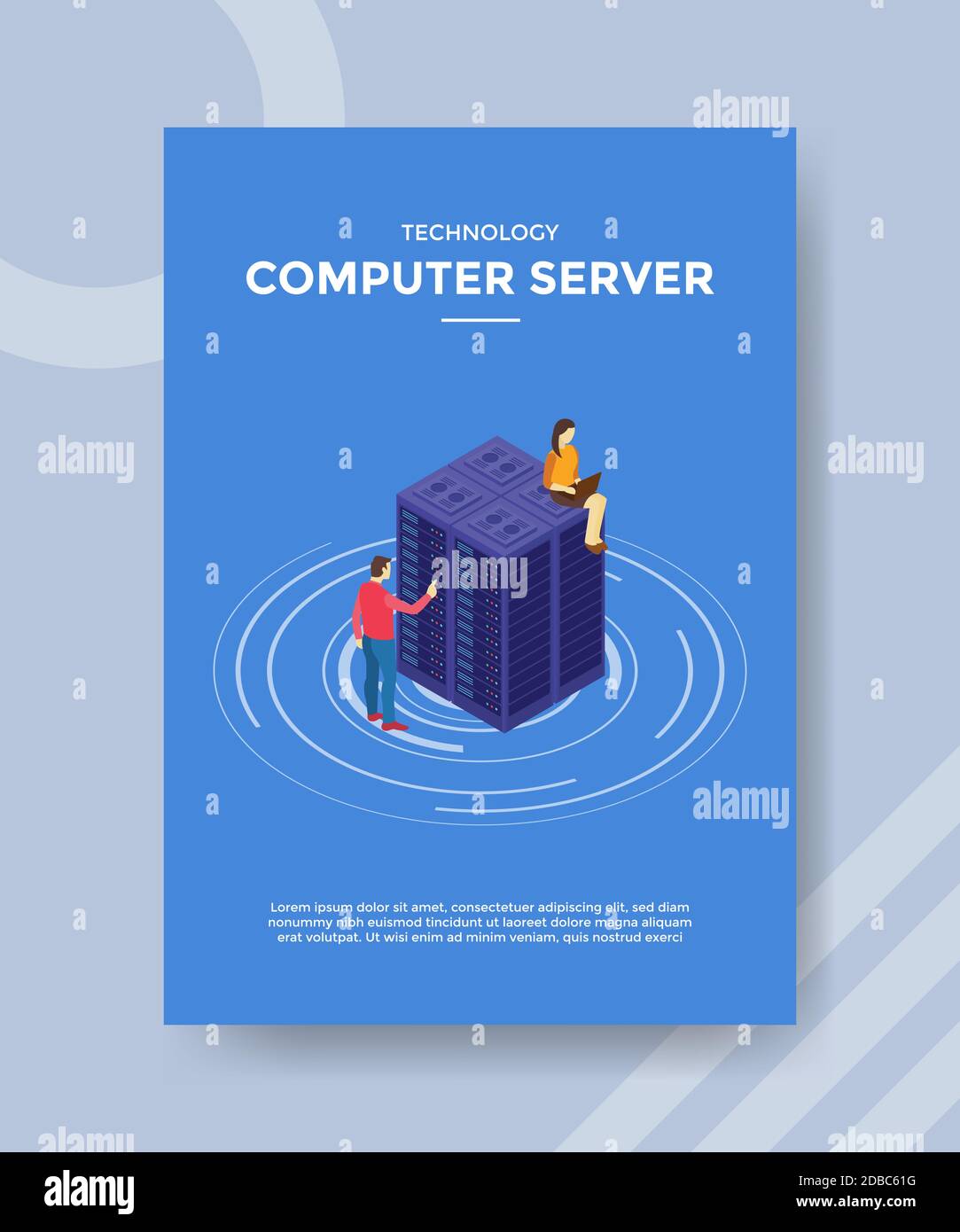computer server engineer working maintenance for template of banner and ...