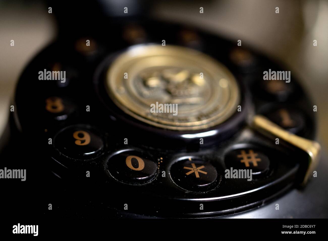 black keypad of an old telephone from the past Stock Photo Alamy