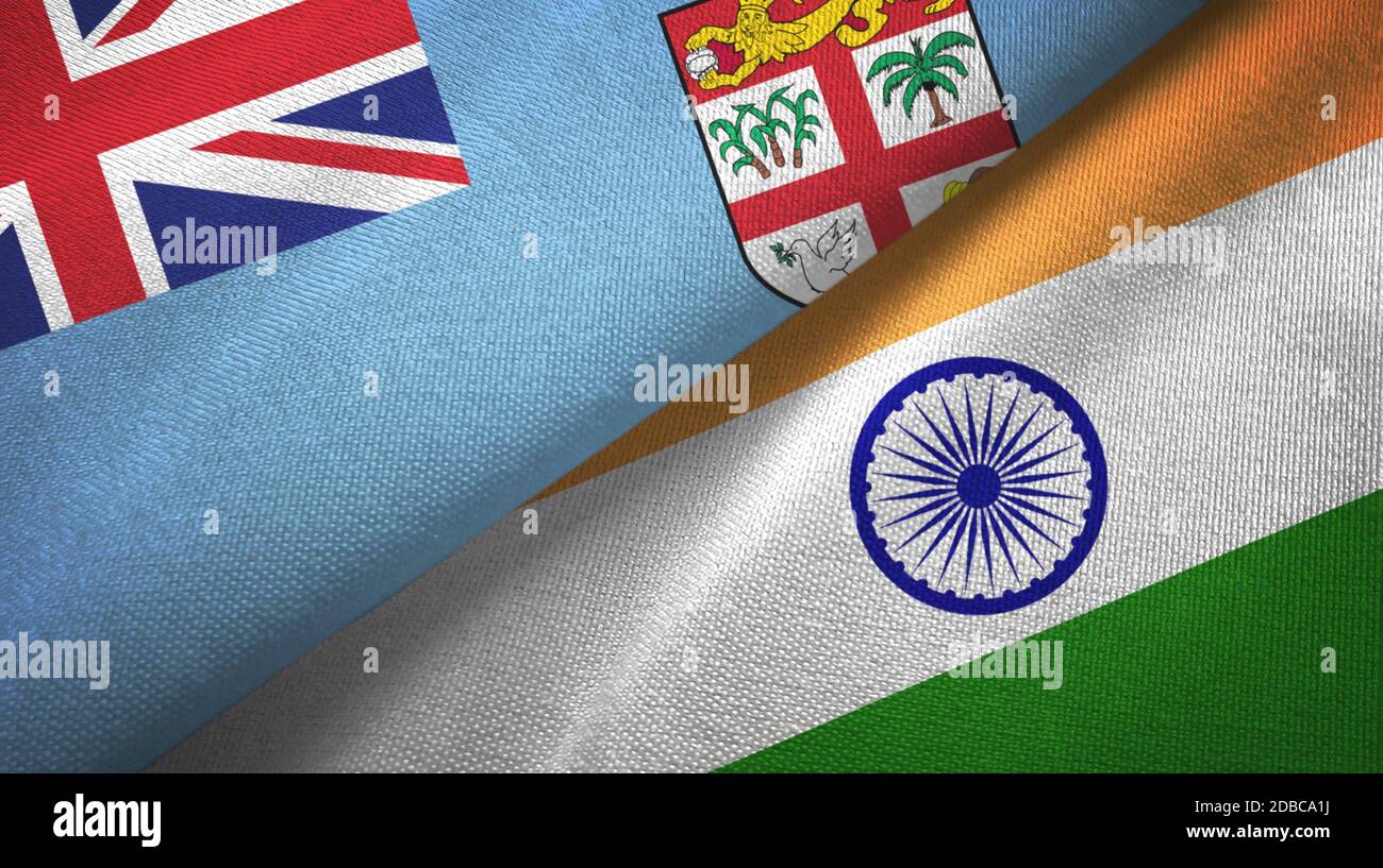 Fiji and India two flags textile cloth, fabric texture Stock Photo Alamy