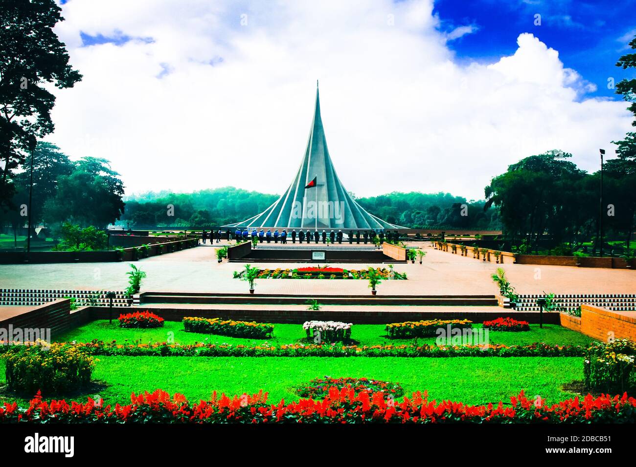 National Martyrs’ Memorial is the national monument of Bangladesh, set up in the memory of those who died in the Bangladesh Liberation War of 1971. Stock Photo