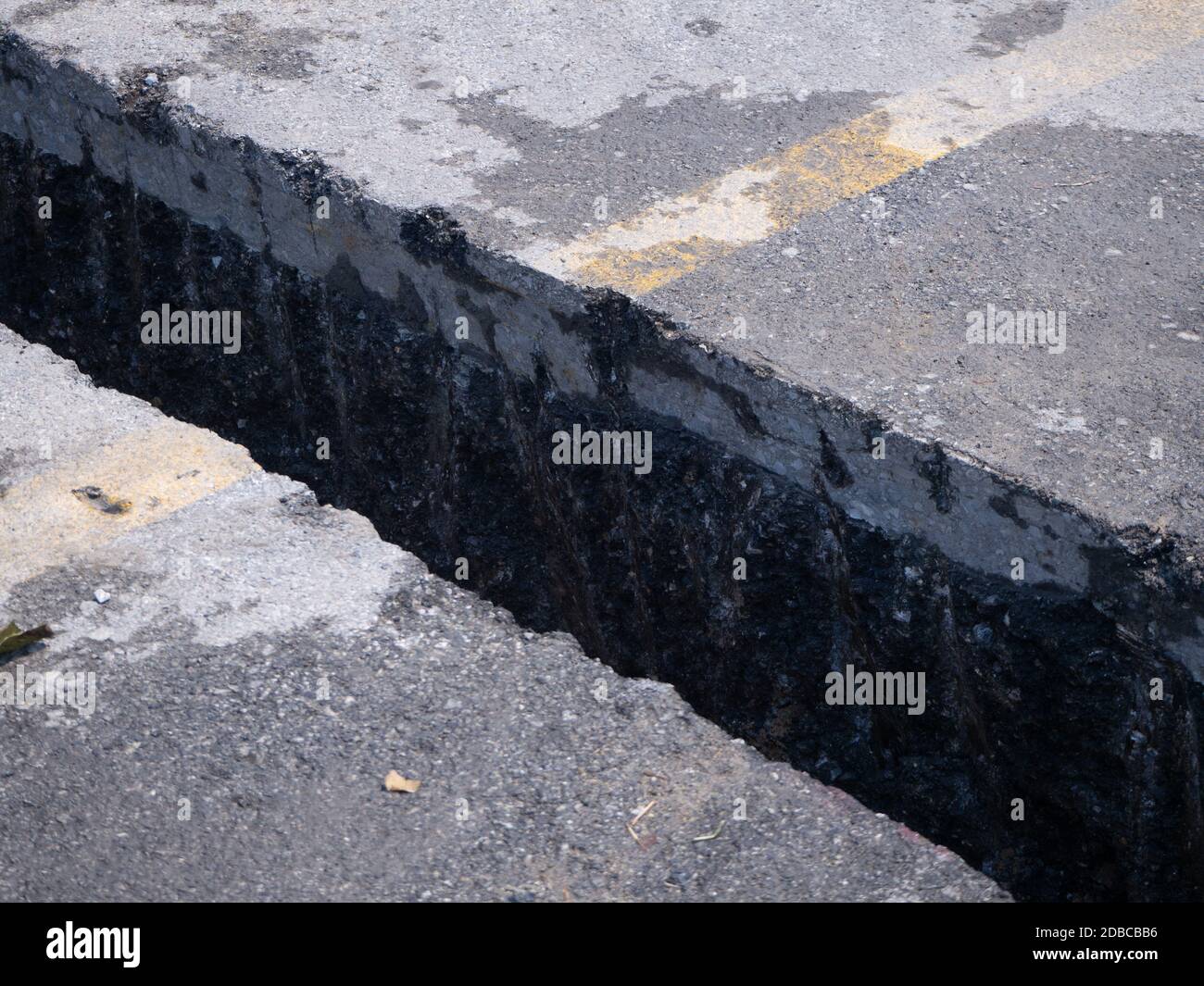 installing concrete drains on the side of the road Stock Photo Alamy