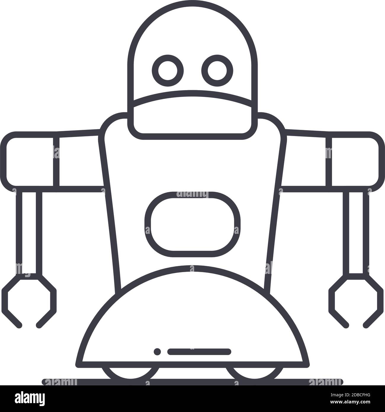 Robot concept icon, linear isolated illustration, thin line vector, web ...