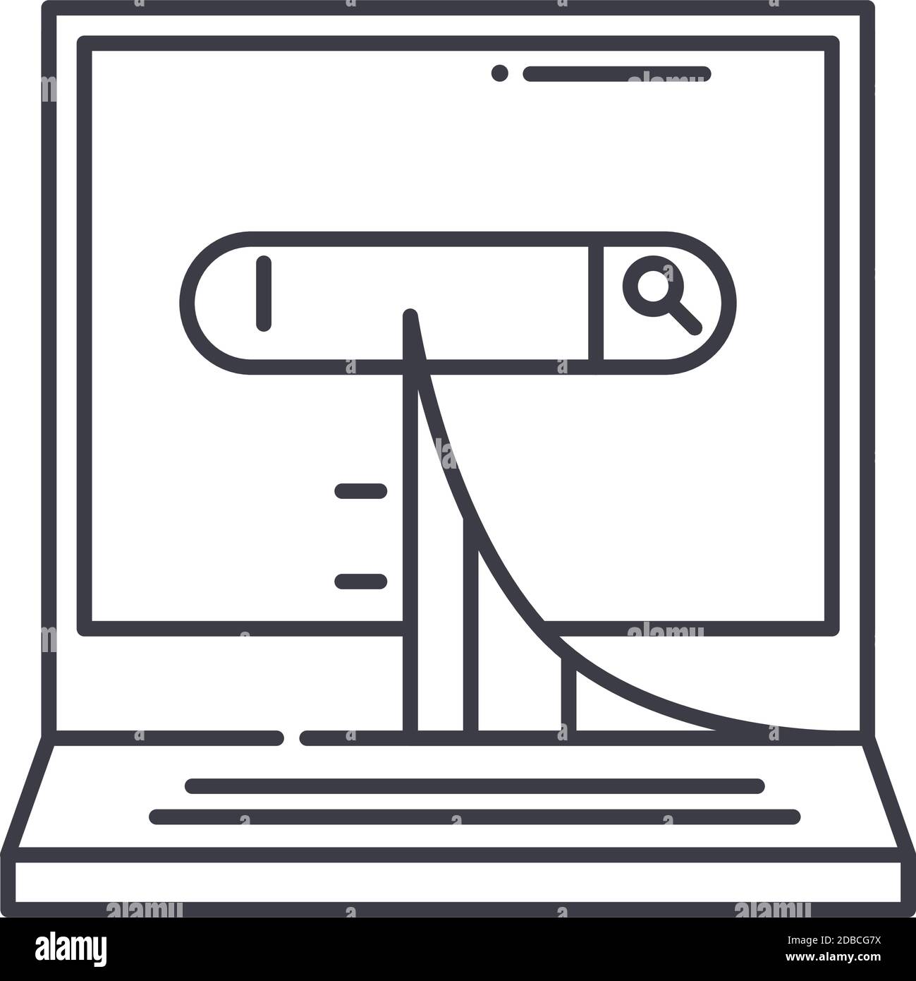 Keywording icon, linear isolated illustration, thin line vector, web ...