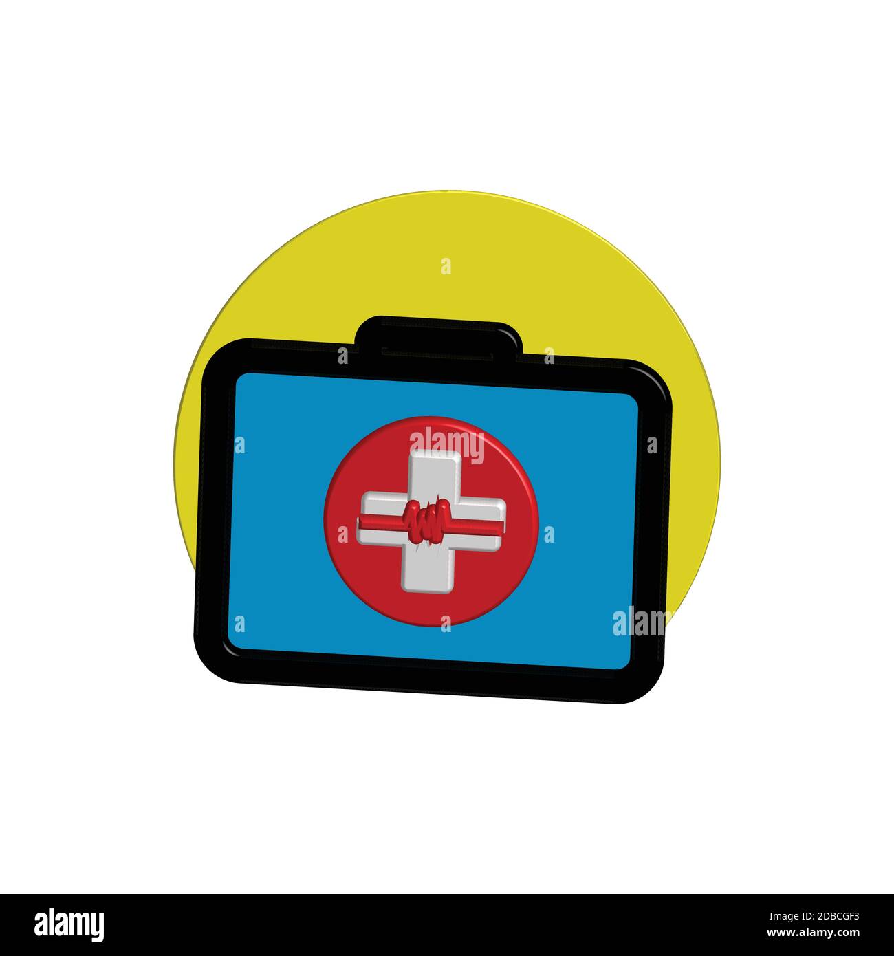 3D First aid kit Icon. Design template vector Stock Vector