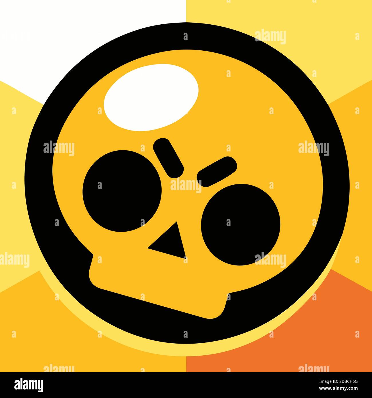 Vector Logo Of Freemium Mobile Video Game Brawl Stars Yellow Skull In Black Circle Stock Vector Image Art Alamy - vidéo brawl stars en français