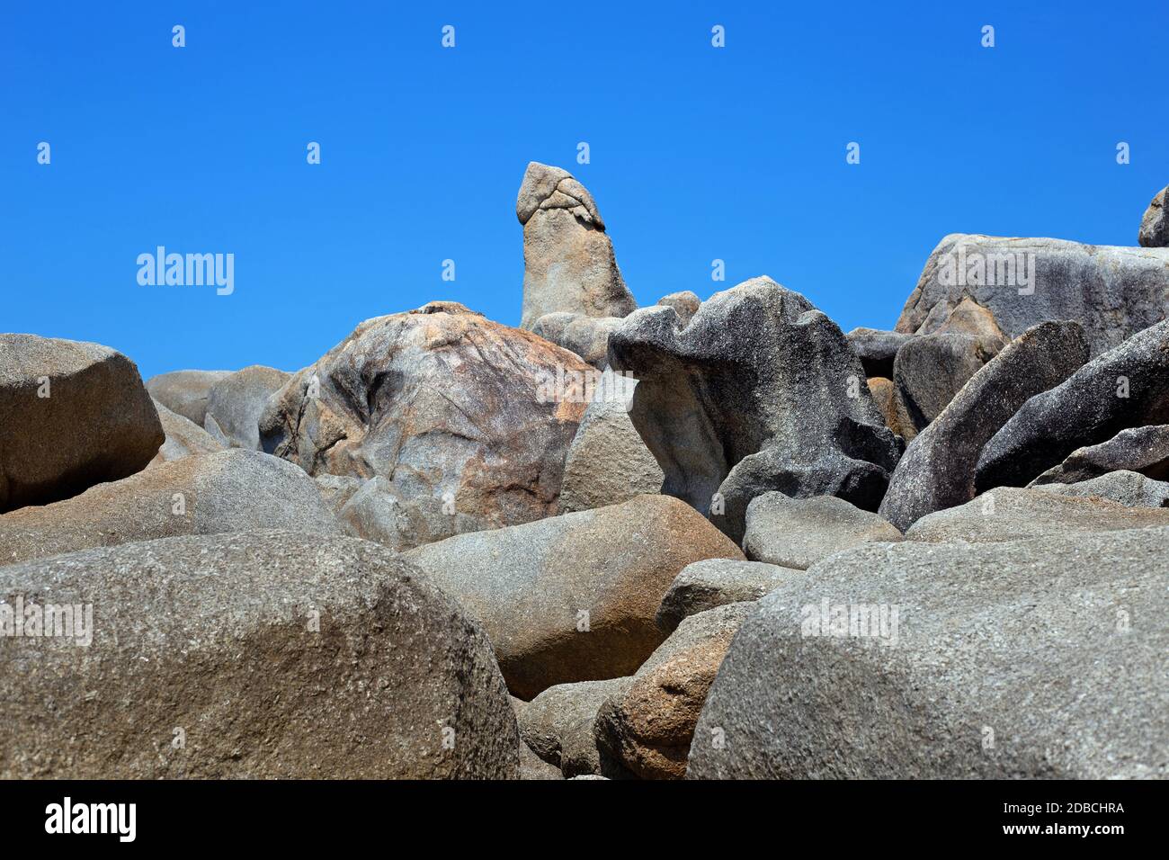 Beautiful rock and blue sky  at Hin Ta Hin yai, landmark of Koh Samui, Thailand Stock Photo