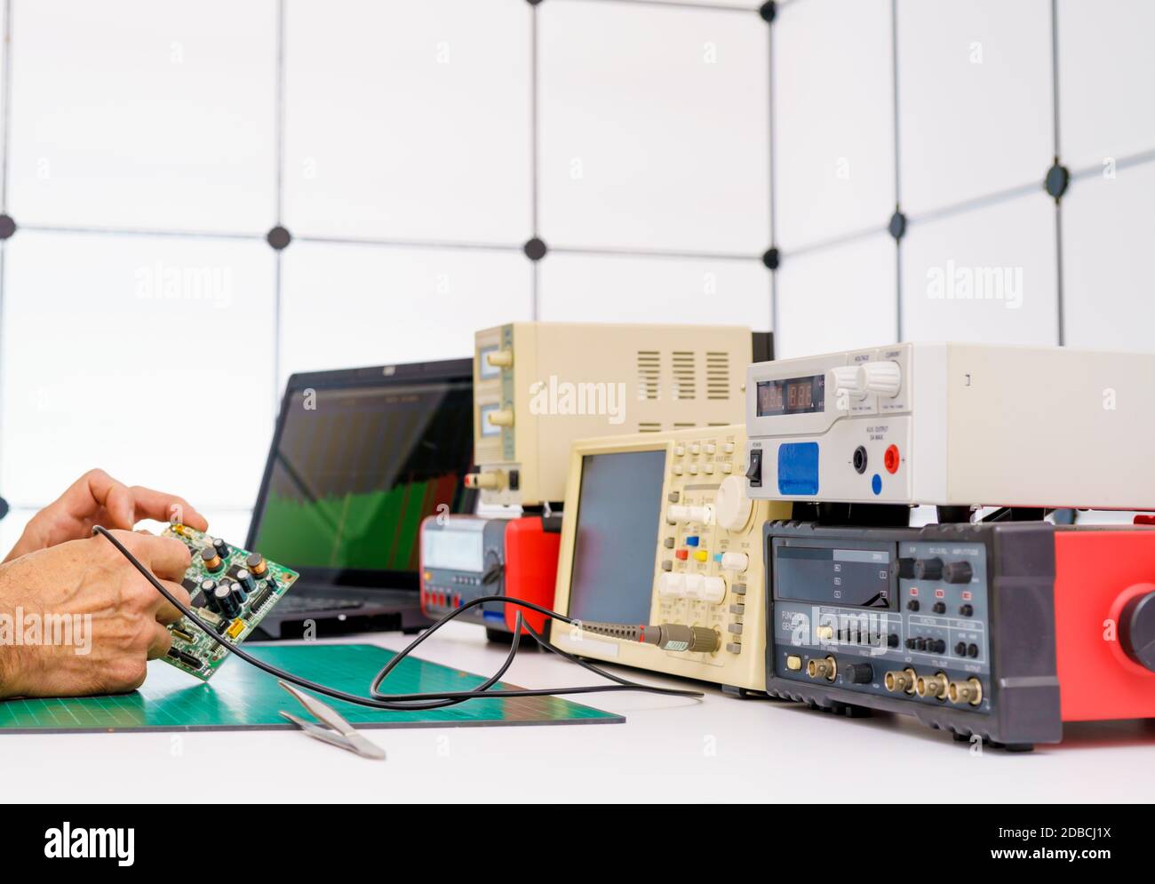 Repair of consumer electronics in the service center Stock Photo