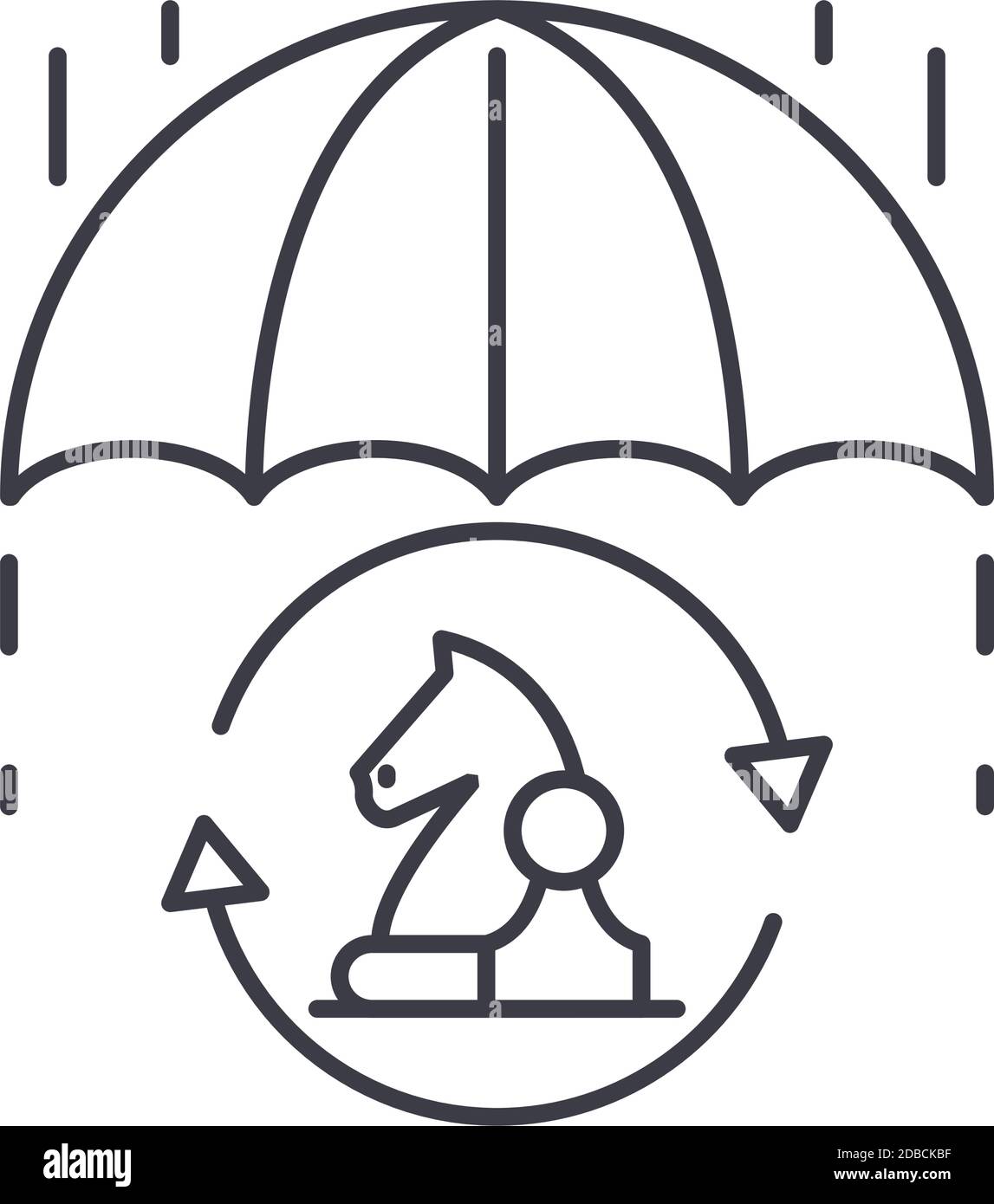 Risk management concept icon, linear isolated illustration, thin line ...
