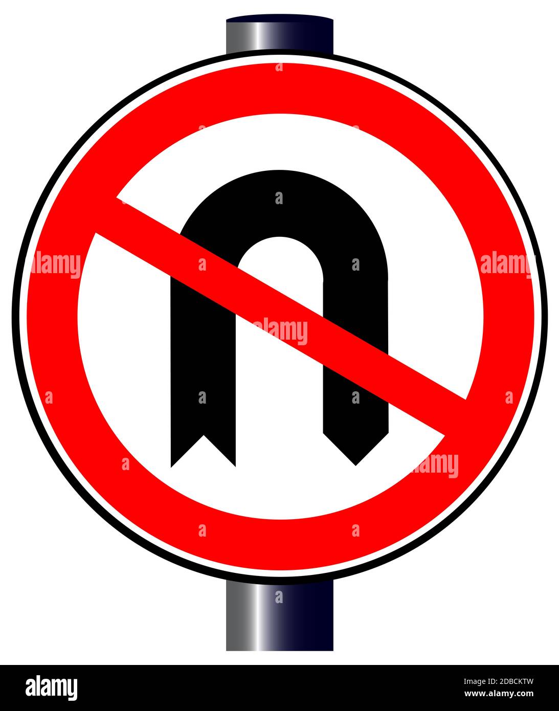 A large round red traffic sign