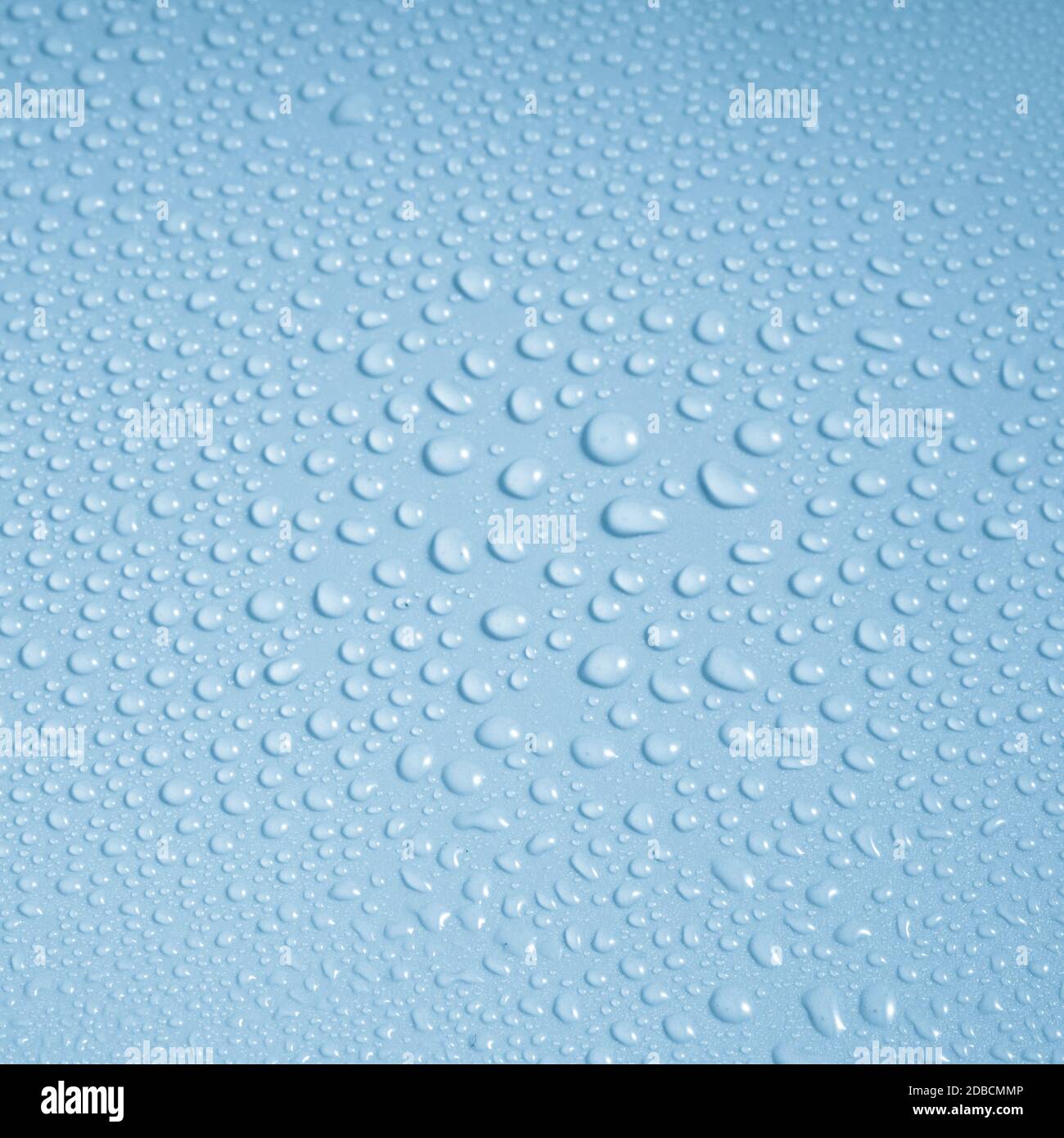 Water drops on blue background Stock Photo