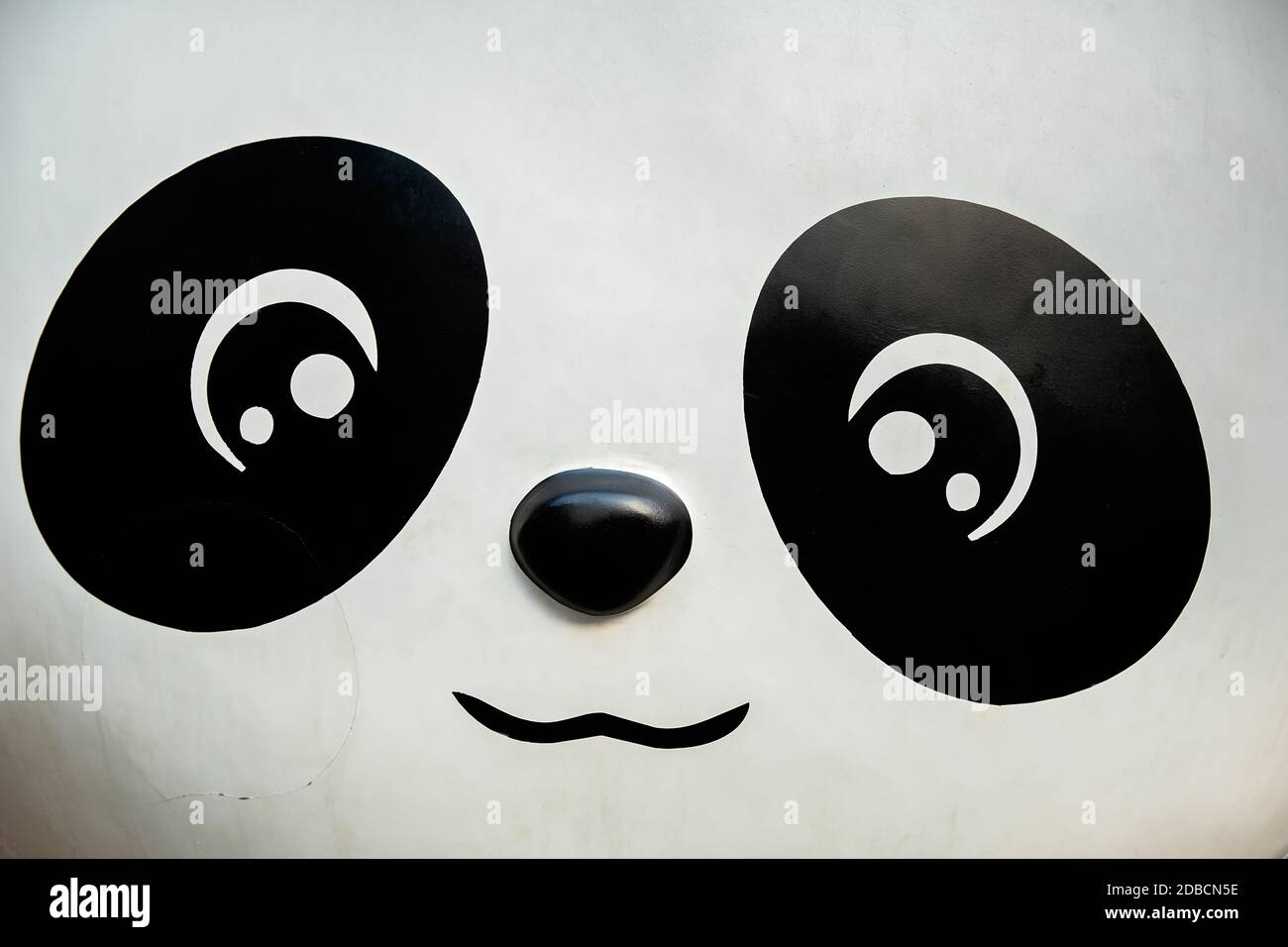 A beautiful closeup of a cute cartoon panda Stock Photo