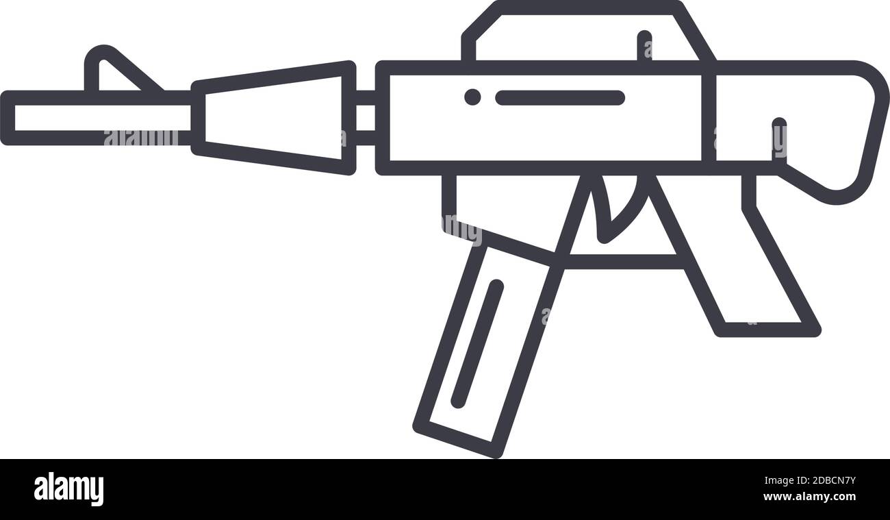 Rifle icon, linear isolated illustration, thin line vector, web design ...