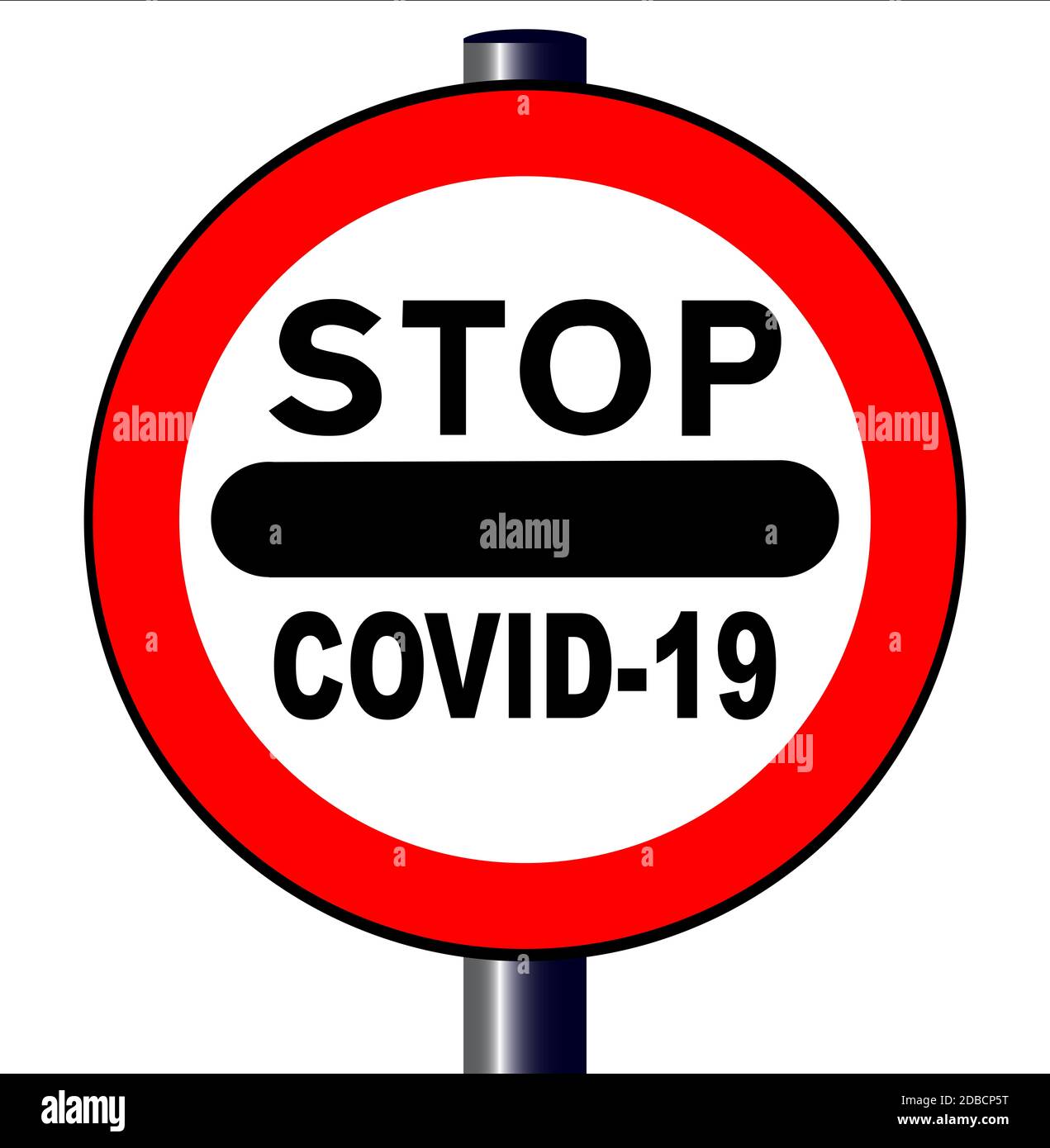 A large stop Covid-19 sign isolated over a white background Stock Photo ...