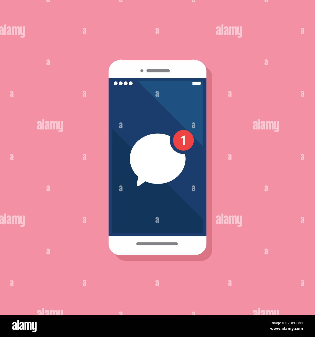 Message notification on smartphone. Vector illustration Stock Vector ...