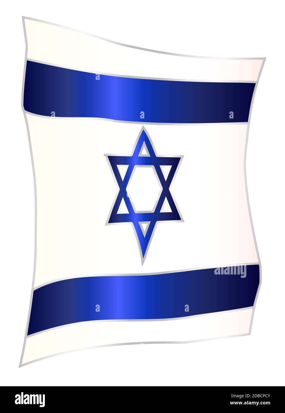 The flag of Israel in blue and white with the star of David hanging ...