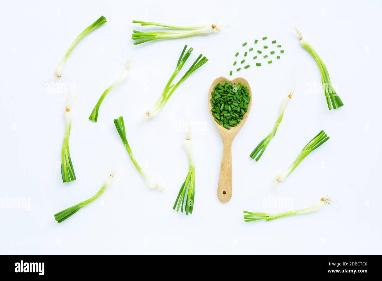 green onions isolated on white background Stock Photo - Alamy