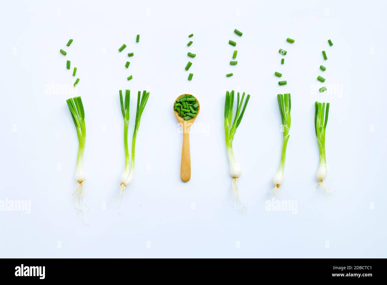 green onions isolated on white background Stock Photo - Alamy