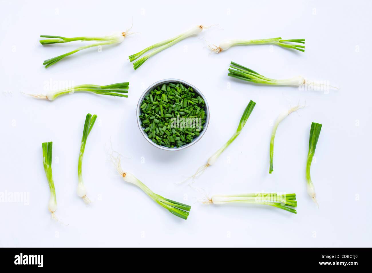 green onions isolated on white background Stock Photo - Alamy
