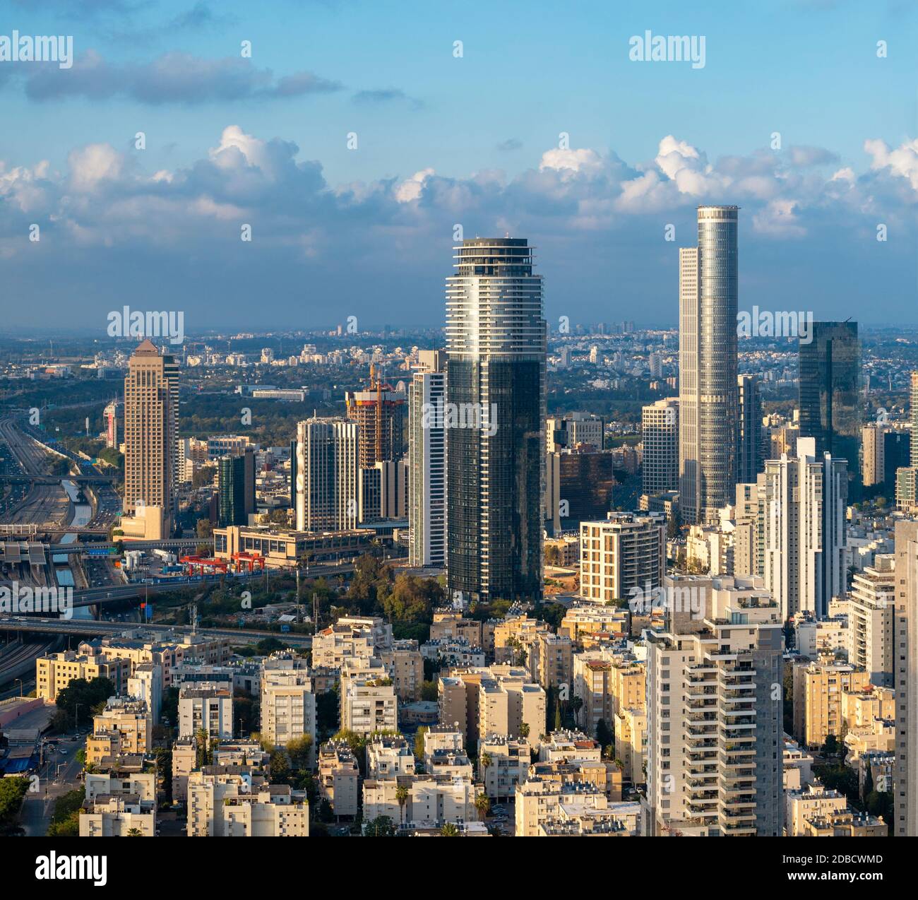 Ramat Gan And Tel Aviv Skyline In Sunset, New Skyscraper In Ramat Gan Stock  Photo - Alamy