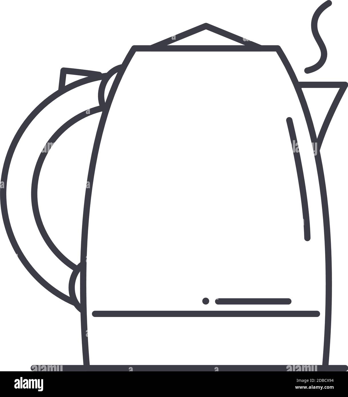 Kettle concept icon, linear isolated illustration, thin line vector, web design sign, outline concept symbol with editable stroke on white background. Stock Vector