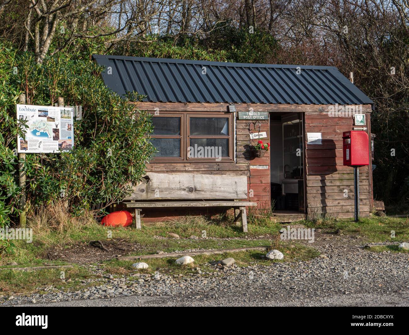 The Old Post Office food and refreshments shop at Lochbuie on The Isle of Mull. Inner Hebrides Scotland UK. Stock Photo