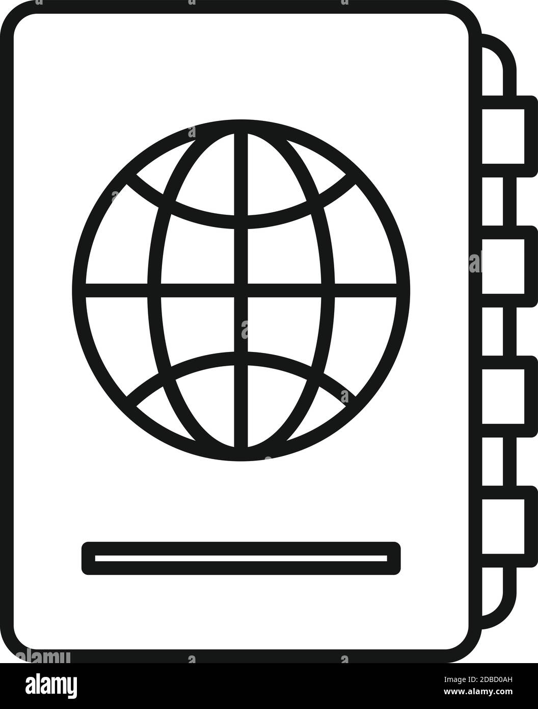 International passport icon, outline style Stock Vector