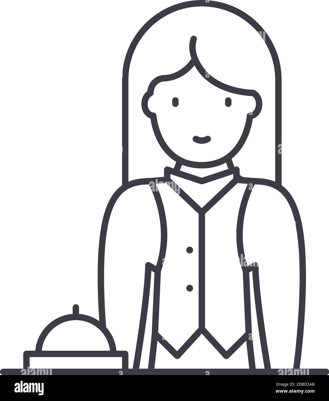 Receptionist icon, linear isolated illustration, thin line vector, web design sign, outline concept symbol with editable stroke on white background. Stock Vector
