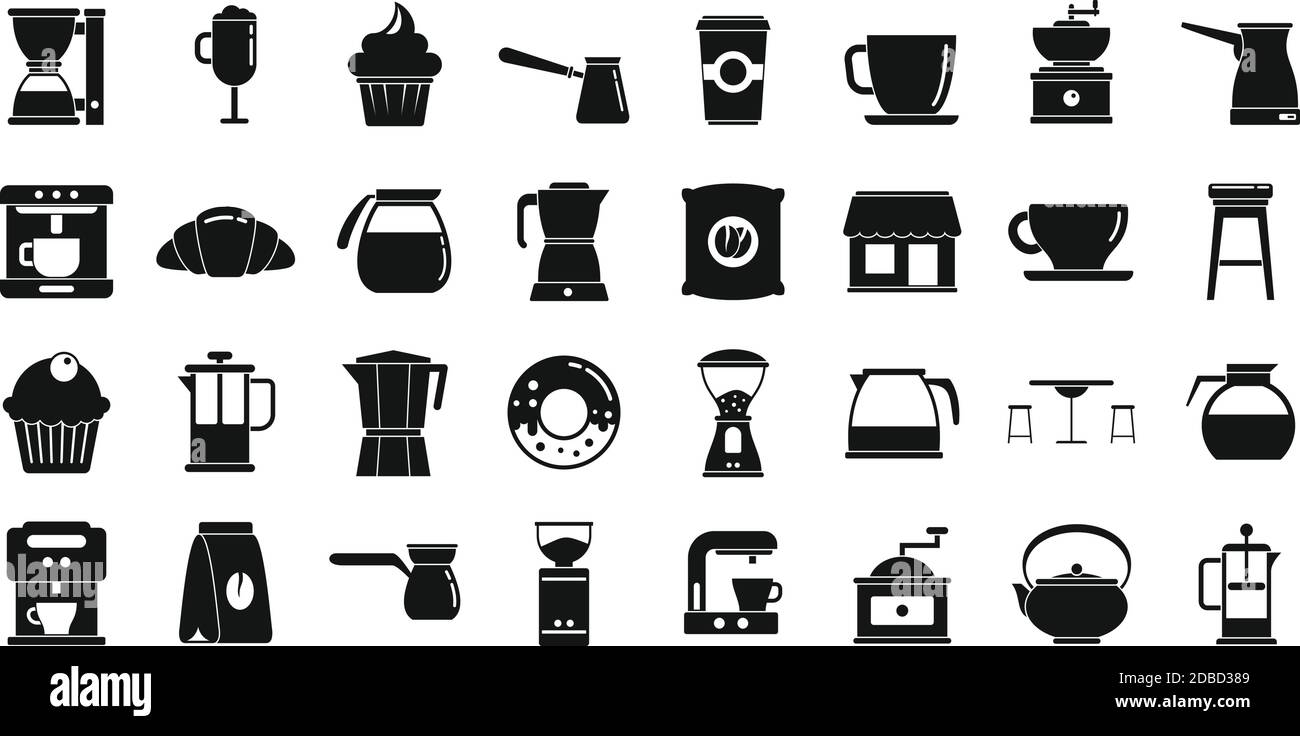 Coffee shop icons set, simple style Stock Vector Image & Art - Alamy