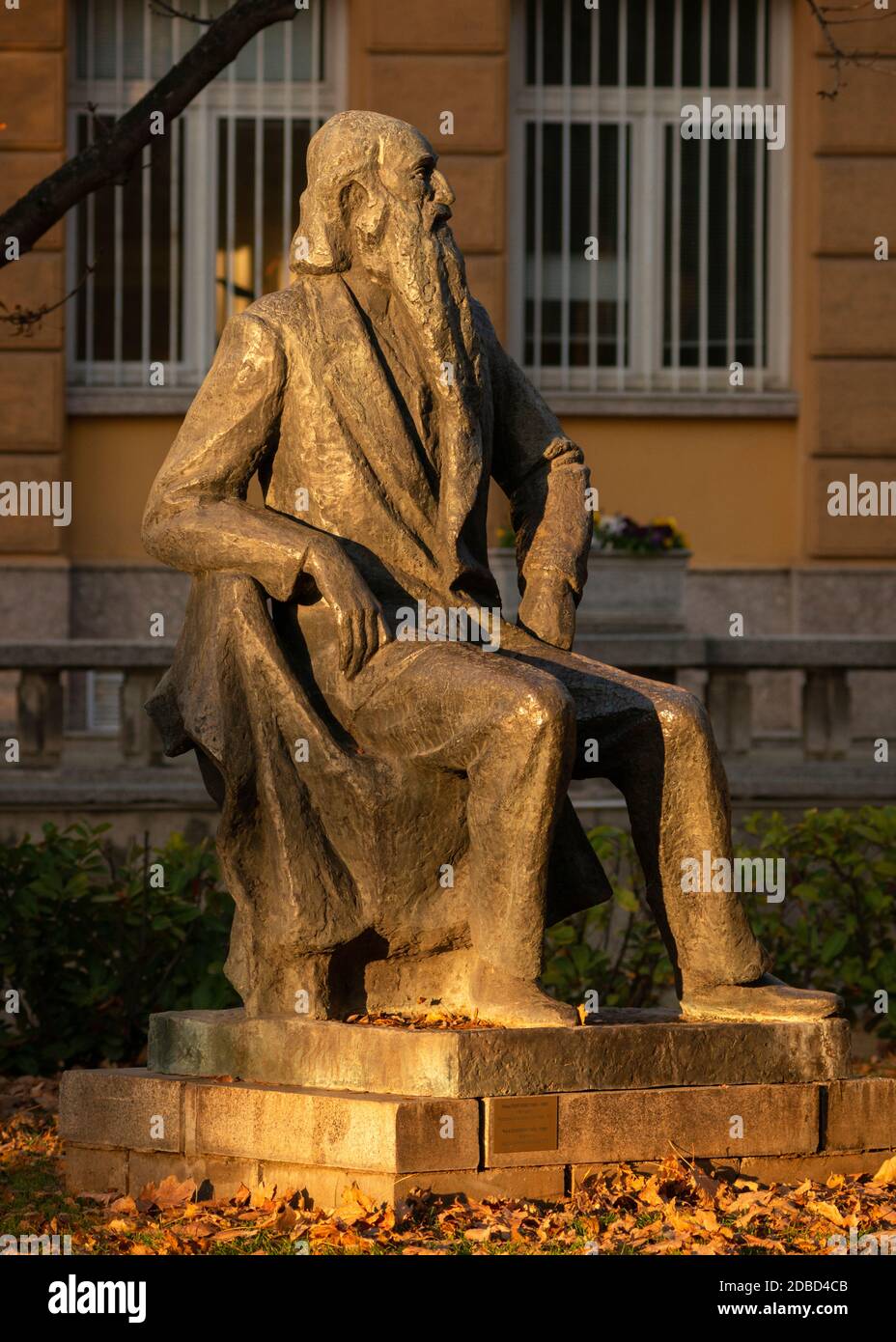 Vladimir Dimitrov - The Master statue in the Royal Garden of Sofia Bulgaria Stock Photo