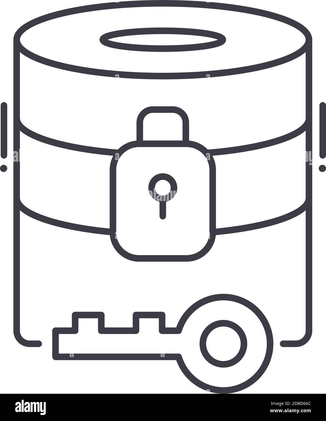 Protection system concept icon, linear isolated illustration, thin line ...