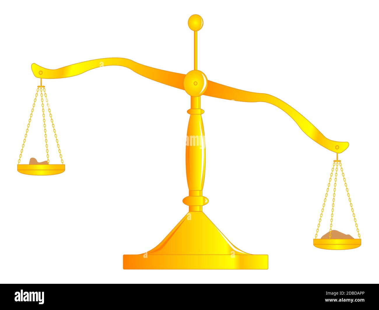 A golden scale for balancing weight Stock Photo Alamy