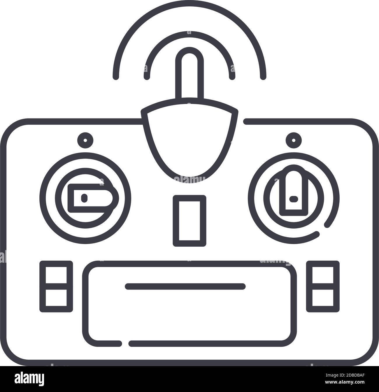 Joystick control icon, linear isolated illustration, thin line vector ...