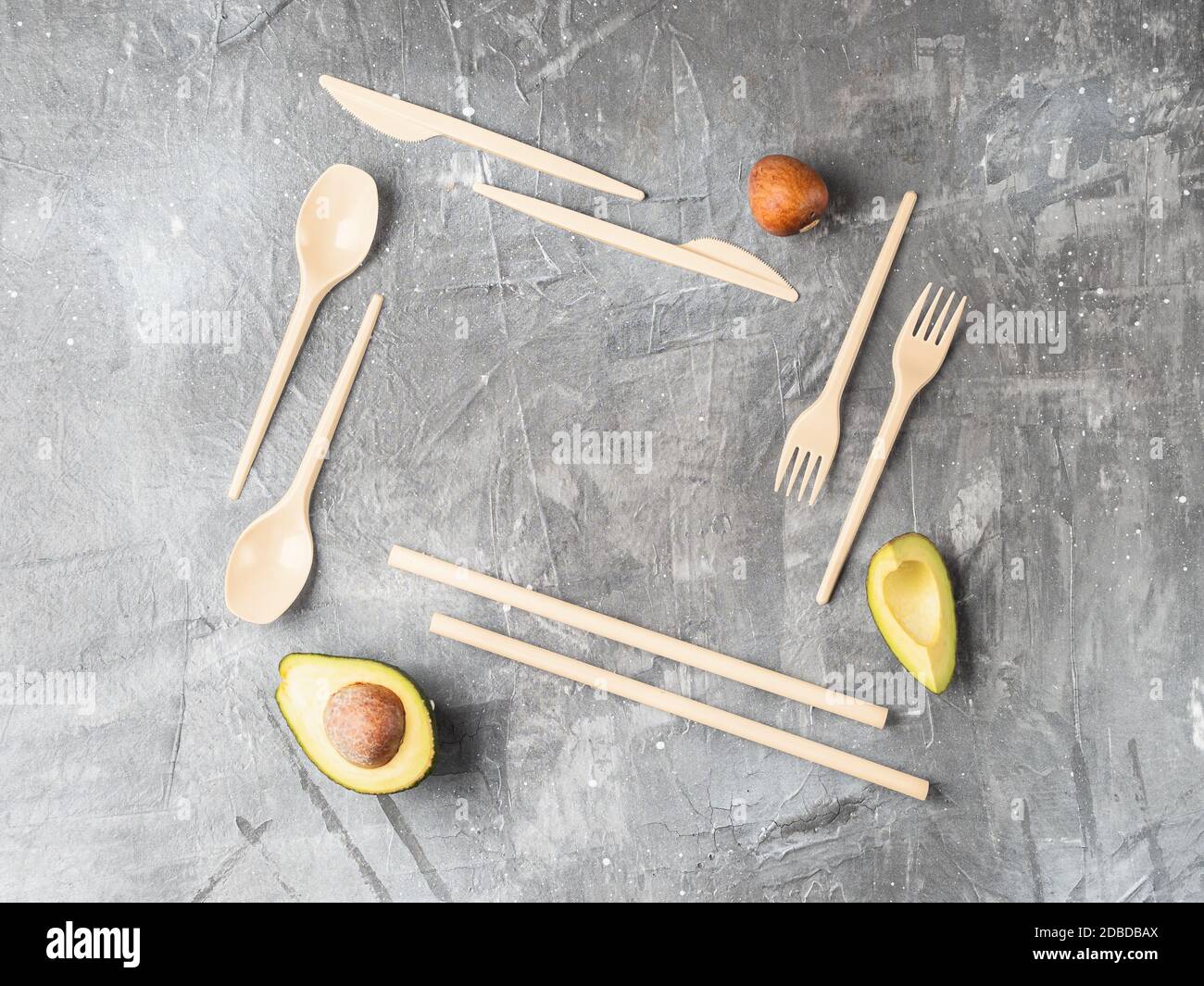 Avocado Seeds Biodegradable SingleUse Cutlery. Bioplastic Great