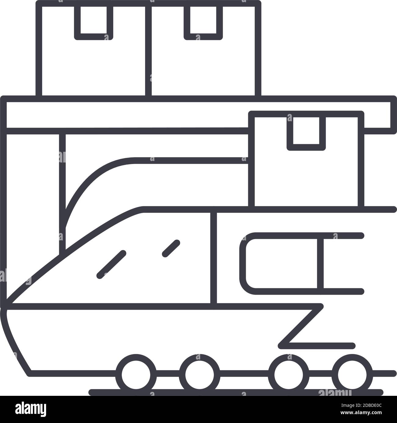 Railroad logistics icon, linear isolated illustration, thin line vector ...