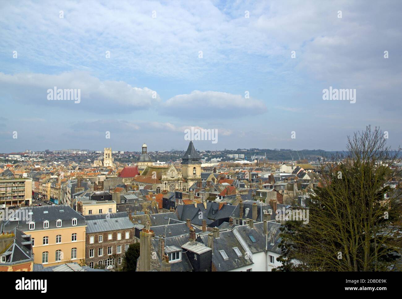 The roofs of Dieppe seen from above (Seine-Maritime Normandy France) Stock Photo