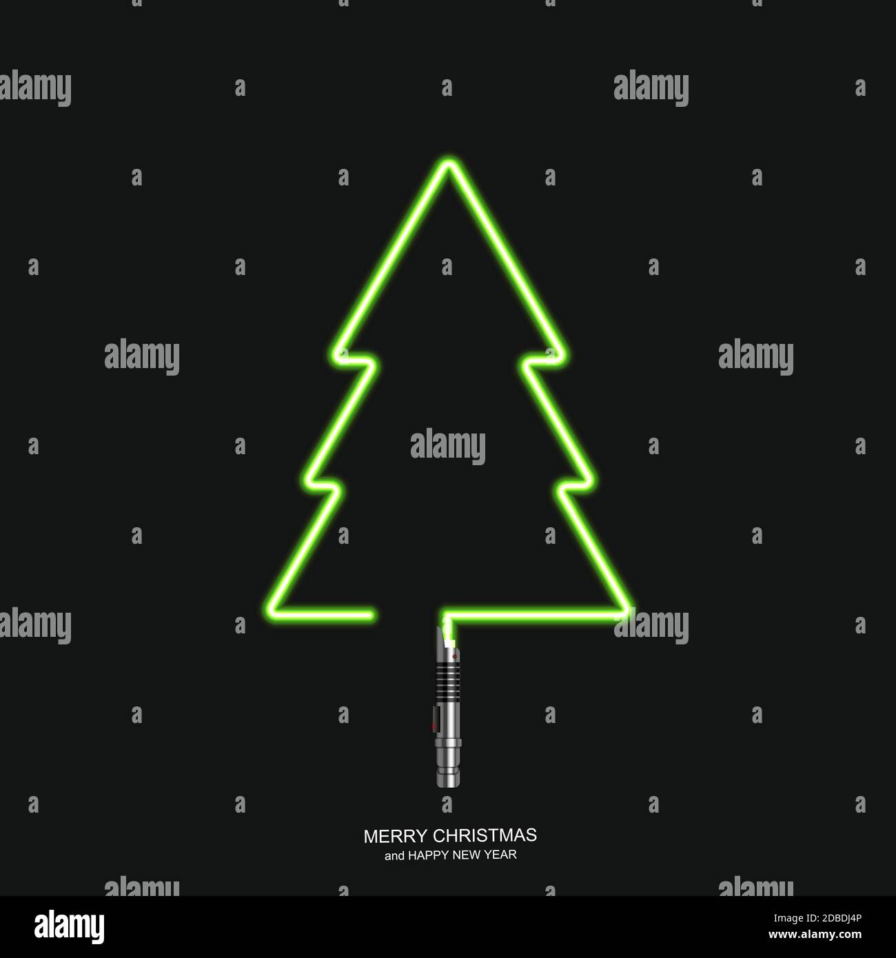 Vector modern concept Christmas tree and light swords Stock Vector
