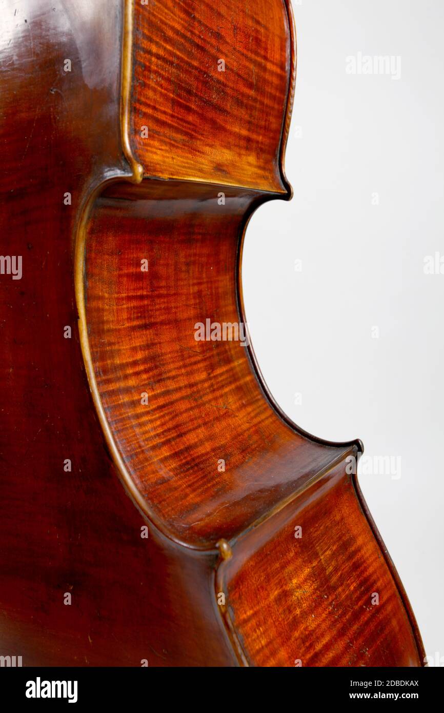 Old double bass c bout detail Stock Photo