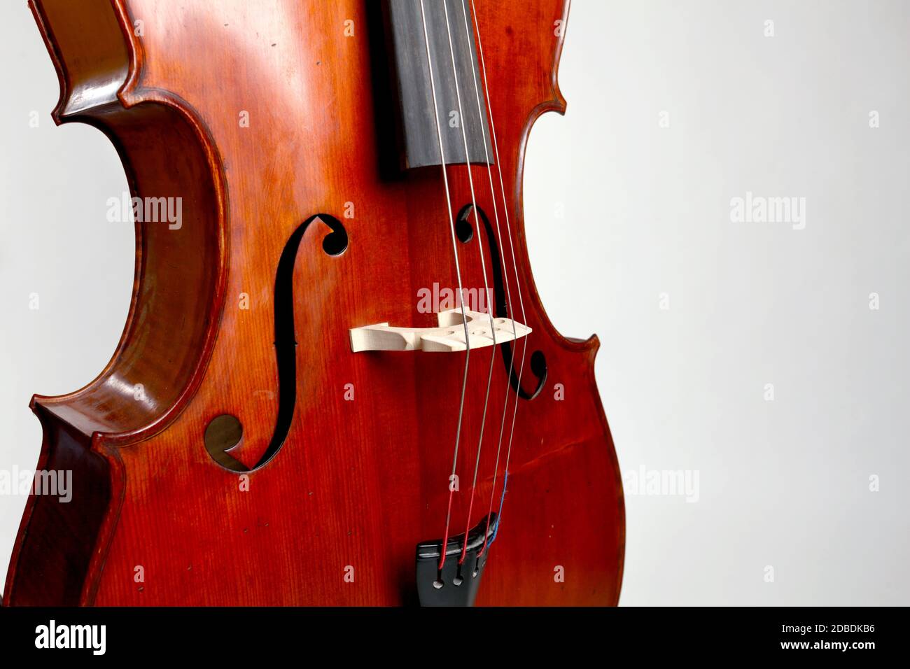 Old double bass c bout and belly on white background Stock Photo