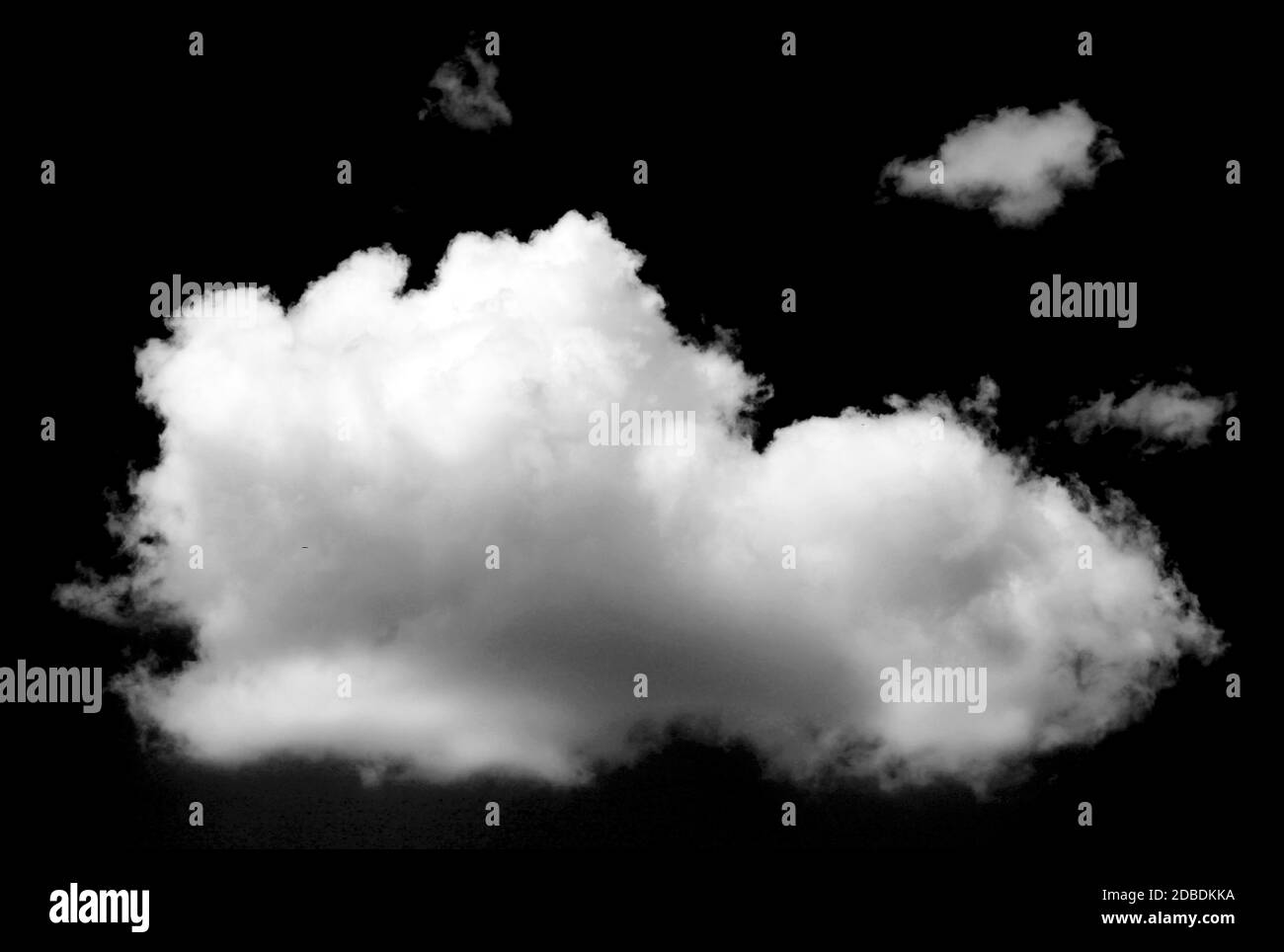 Set of isolated white clouds against black background Stock Photo - Alamy
