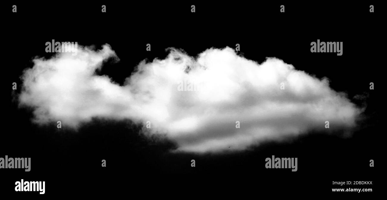 Set of isolated white clouds against black background Stock Photo - Alamy