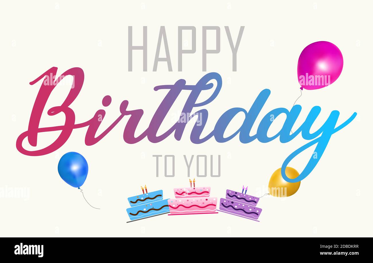 Happy Birthday balloons Colorful celebration background.Vector ...