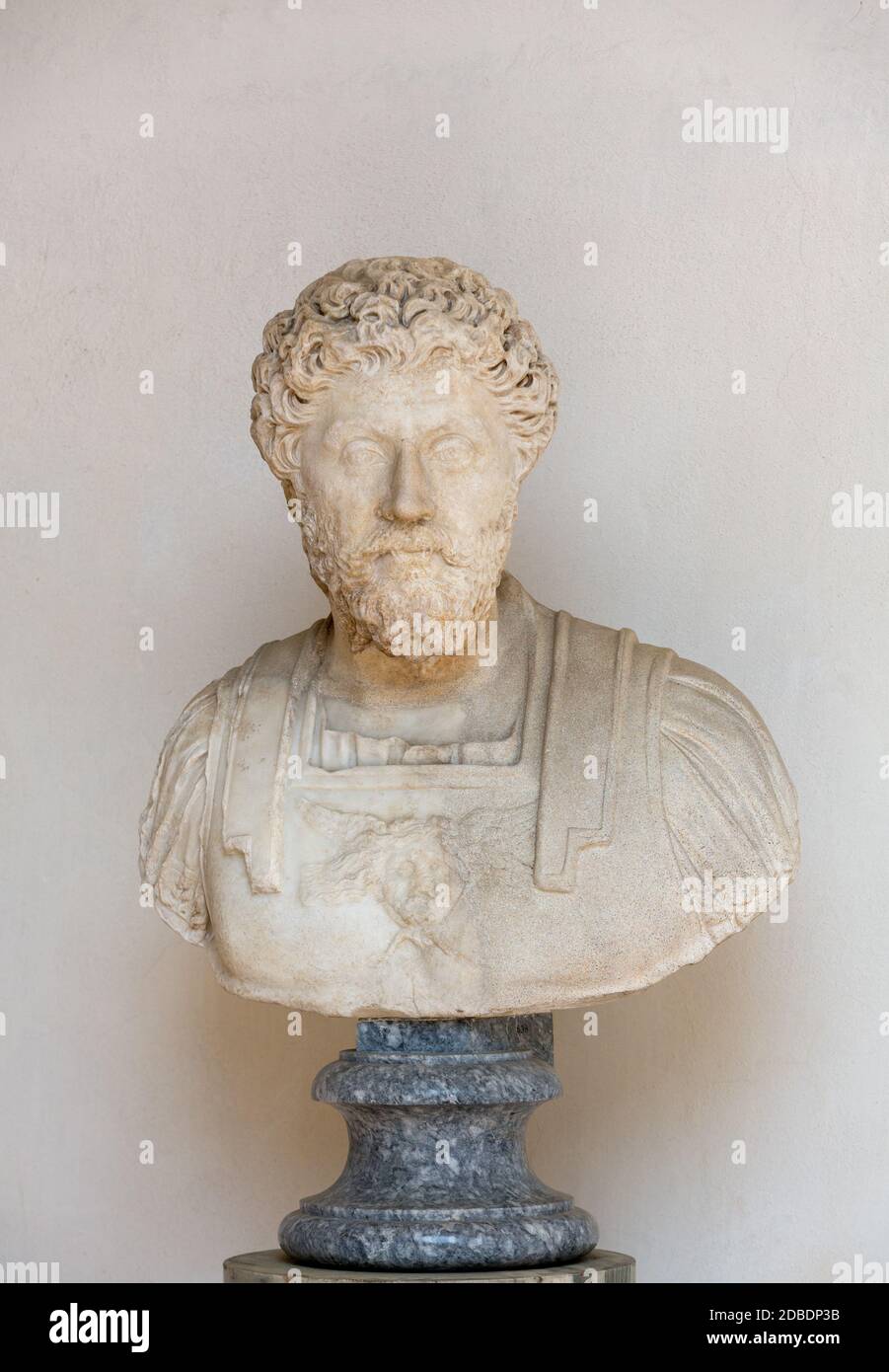 Ancient bust of the man in the baths of Diocletian in Rome. Italy Stock ...