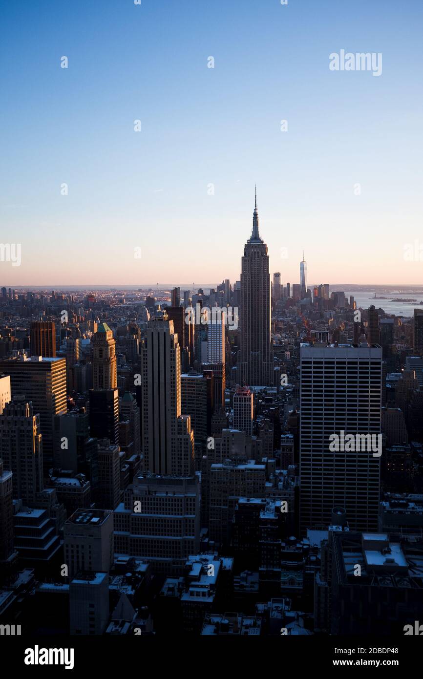 Manhattan Sonnenuntergang, New York City Stock Photo